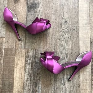Lulu Townsend plum purple peep toe heels